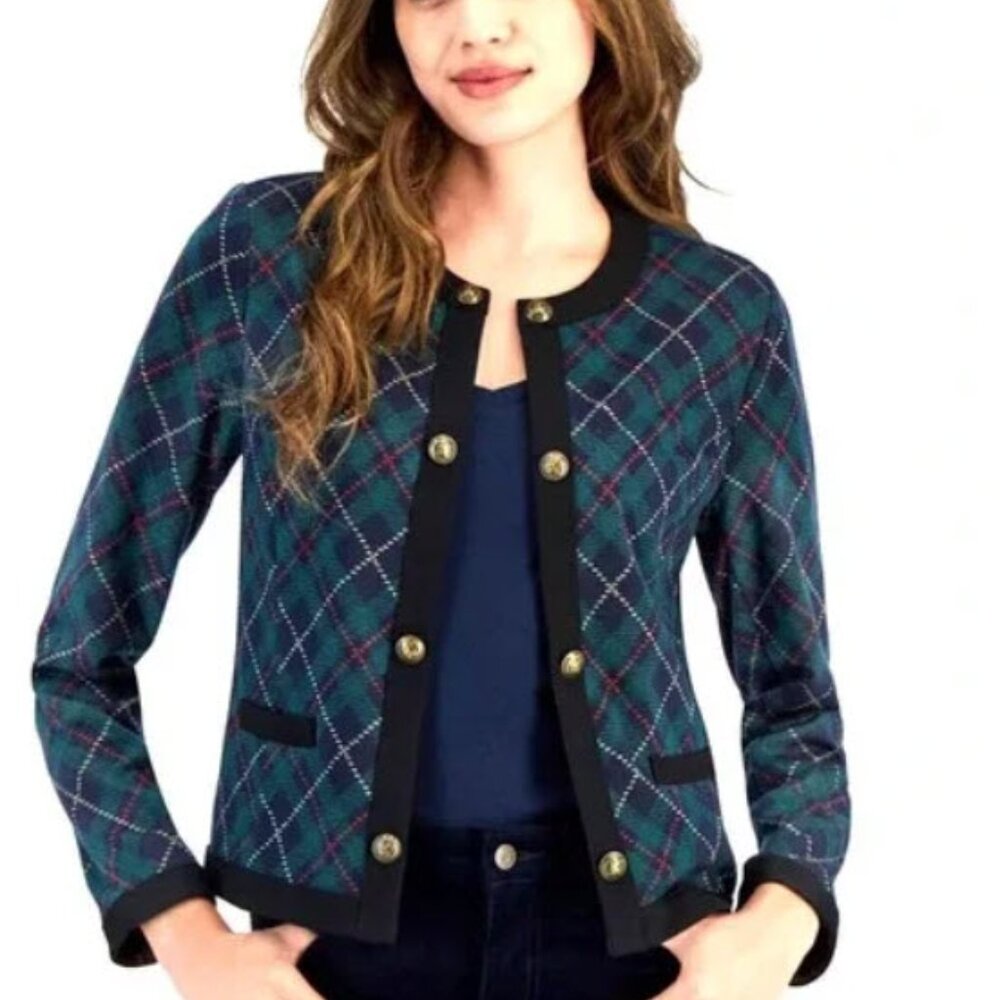 Tommy Hilfiger Tartan Party Plaid Women's Jacket Plus Size NWT